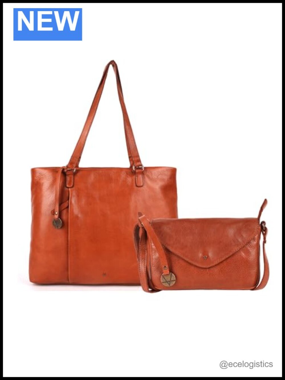 Genuine Italian Leather Tote, Crossbody & Satchel Handbag Set
